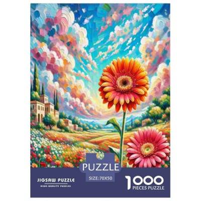 Gerbera Puzzle 1000-teilige Schwer Puzzle Spielzeug Pädagogisches Spiel Impossible Herausforderung Spielzeug Für Erwachsene Und Kinder Ab 14 Jahren 70x50cm/1000pcs von ChengzeTCo